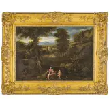 Giovanni Francesco Grimaldi, Riposo durante la fuga in Egitto, oil on canvas