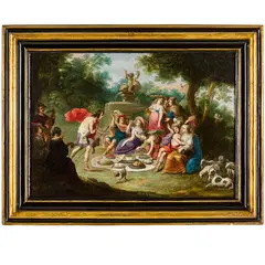 Frans Wouters, Allegro convivio, oil on panel