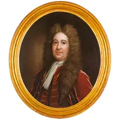 Godfrey Kneller, Ritratto di gentiluono, oil on canvas ovale