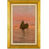 Vincenzo Loria, Salerno, 1849 - La Spezia, 1939 / Al rientro dalla pesca / Firmato V Loria in basso a destra