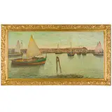 Ugo Pratella, 1890 - 1978 / L'Adriatico a Cesenatico / Firmato Ugo Pratella in basso a sinistra, oil on canvas