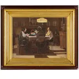 Francesco Galante, Margherita di Savoia, 1884 - Napoli, 1972 / Tre ragazze in un interno / Firmato F Galante in basso a destra