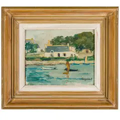 Ralph Carpentier, Stati Uniti, 1929 - 2016 / La piccola casa bianca / Firmato Carpentier R in basso a destra, oil on cardboard telato