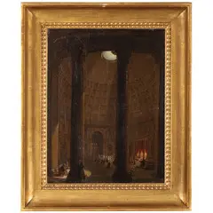 Veduta dell'interno del Pantheon by Louis Jean Desprez, oil on canvas, offered Jun 2024