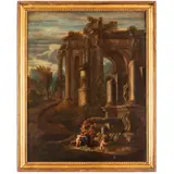 Giovanni Ghisolfi, Riposo della Sacra Famiglia con S. Elisabetta e San Giovannino