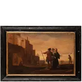Claes Corneliszoon Moeyaert, Cristo sulla via di Emmaus / Monogramma CL M in basso a destra, oil on panel