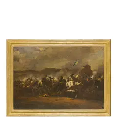 Dirk Langendijk, Scontro tra cavallerie europee, oil on canvas