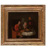 Egbert van Heemskerck II, Scena di interno / Monogrammato sul tavolo: HK, oil on panel