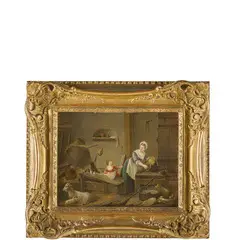 Scena di cucina / Monogrammato in basso a sinistra by Elisabeth Alida Haanen, oil on panel, offered Jun 2024