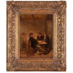 Jan Miense Molenaer, Interno di taverna / Firmato Molenaer sullo sgabello a sinistra, oil on panel