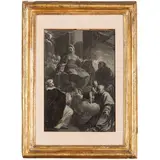 La Madonna consegna il Rosario a San Domenico, con Sant'Antonio da Padova e San Simone Stock, 1746 circa by Francesco Monti, oil on paper, offered Jun 2024