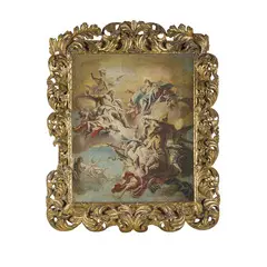 Carlo Carlone, Bozzetto raffigurante Santa Maria Maddalena condotta dagli angeli al cospetto della Santissima Trinità per l'affresco sulla volta della chiesa della Maddalena a Lodi, oil on canvas