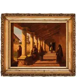 Gaetano Chierici, Reggio Emilia, 1838 - 1920 / Nel Chiostro / Firmato Chierici G f. e datato 1868 in basso a sinistra, oil on canvas