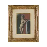 Angelo Morbelli, Alessandria, 1853 - Milano, 1919 / Nudo femminile, oil on canvas applicata on panel