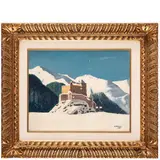 Cesare Maggi, Roma, 1881 - Torino, 1961 / Il castello di Tarasp, Svizzera / Firmato C Maggi e datato 1960 in basso a destra