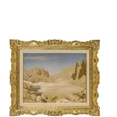 Oreste Albertini, Torre del Mangano, 1887 - Besana, 1953 / Veduta del lago di Antermoia, Vigo di Fassa / Firmato O Albertini e datato 1929 in basso a destra, oil on panel