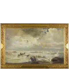 Pompeo Mariani, Monza, 1857 - Bordighera, 1927 / Bordighera, il ritorno dalla pesca / Firmato Mariani, Bordighera e datato in basso a destra, oil on canvas
