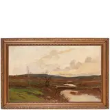 Lorenzo Gignous, Modena, 1862 - Porto Ceresio, 1958 / Paesaggio fluviale / Firmato L Gignous in basso a sinistra, oil on canvas