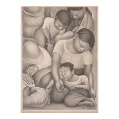 Diego Rivera, El Sueño (La Noche de los pobres), 1932, Lithograph on wove paper