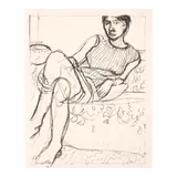 Richard Diebenkorn, Seated Woman in Striped Dress, from Seated Woman Series (Liguori 171)
