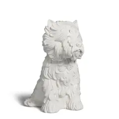 Puppy (Vase) by Jeff Koons, 1998, Glazed white ceramic vase, sold Oct 2025
