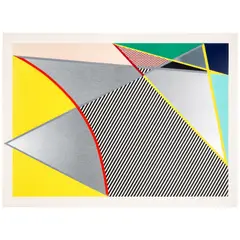 Roy Lichtenstein, Imperfect (67 5/8 x 91 1/2"), from Imperfect Series (Corlett 223, Gemini 1364), 1988, Woodcut, screenprint and collage in colors on 3-ply Supra 100 paper