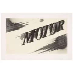 Motor by Ed Ruscha, 2021, Lithograph in colors on wove paper, offered Oct 2025