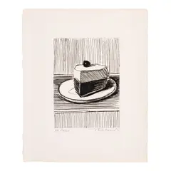 Wayne Thiebaud, Pie Slice, from 10 Years of Activity in the Galleria, 1964, Etching on wove paper