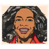 Mickalene Thomas, Oprah Winfrey, from When Ends Meet, 2007, Screenprint in colors with hand-applied rhinestones on 4-ply museum board