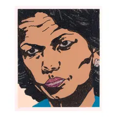 Condoleezza Rice, from When Ends Meet by Mickalene Thomas, 2007, Screenprint in colors with hand-applied rhinstoned on 4-ply museum board, sold Oct 2025