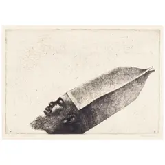 Charles White, Pope X (Gedeon Ec9), 1972, Etching on wove paper laid to back mat