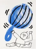 Keith Haring, Plate 2, from The Story of Red and Blue (Littmann p. 129), 1989-1990, Screenprint in colors on wove paper