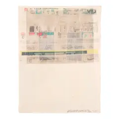 Arcade by Robert Rauschenberg, 1975, Offset lithograph in colors with collage and embossing on handmade paper, sold Jun 2025