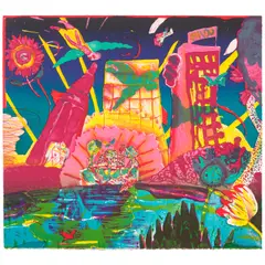 Margo Humphrey, Home Town Blues, 1990, Lithograph in colors on Arches paper