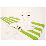 Lynn Chadwick, Two Figures Sitting on Stripes, 1972, Lithograph in colors on Rives BFK paper