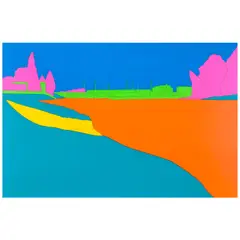 Michael Craig-Martin, Deconstructing Seurat (blue), 2004, Screenprint in colors on wove paper