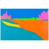 Michael Craig-Martin, Deconstructing Seurat (blue), 2004, Screenprint in colors on wove paper