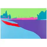 Michael Craig-Martin, Deconstructing Seurat (blue) 2, 2004, Screenprint in colors on wove paper
