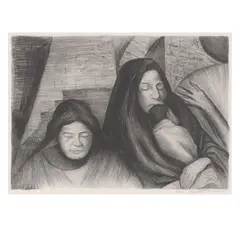 José Clemente Orozco, La Familia (Three Generations) (Hopkins 4, Orozco 11), 1926, Lithograph on Rives BFK paper