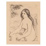 Pierre-Auguste Renoir, Femme nue assise (Delteil/Stella 12), c. 1906, Etching on laid paper, only state