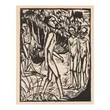 Erich Heckel, Männer am Strand (Dube 319), 1919, Woodcut on wove paper, the second (final) state, unsigned
