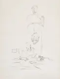 Alberto Giacometti, The Artist's Mother Reading I (Lust 258), 1965, Lithograph on wove paper