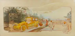 Ernest Montaut, 'En Visite- Le Levrier Et L'Hirondelle' Lithograph