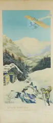 Ernest Montaut, And Marguerite Montaut (French, 1879-1936). "L'Alpe Domptee" Lithograph