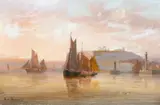 Edward King Redmore, Whitby Harbour, oil on canvas