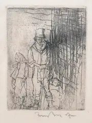 Sir Frank Brangwyn, From The Suite 'L'Ombre De La Croix', a small etching