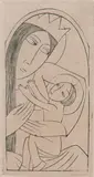 Eric Gill, Madonna And Child, wood engraving