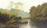 Louis Hubbard Grimshaw, River Landscape, oil on panel