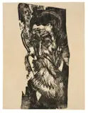 Kopf Ludwig Schames by Ernst Ludwig Kirchner, 1918, Holzschnitt auf Blotting-Papier (Wasserzeichen: ASOKA REGISTERED), sold Jun 2015