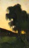 Lesser Ury, Landschaft mit Weißbirken